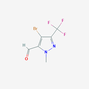 molecular formula C6H4BrF3N2O B2608056 4-Bromo-2-methyl-5-(trifluoromethyl)pyrazole-3-carbaldehyde CAS No. 1516404-71-9