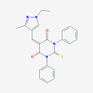 5-[(1-ethyl-3-methyl-1H-pyrazol-4-yl)methylene]-1,3-diphenyl-2-thioxodihydro-4,6(1H,5H)-pyrimidinedione