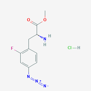molecular formula C10H12ClFN4O2 B2608062 甲基(2R)-2-氨基-3-(4-叠氮基-2-氟苯基)丙酸酯;盐酸盐 CAS No. 2567489-09-0