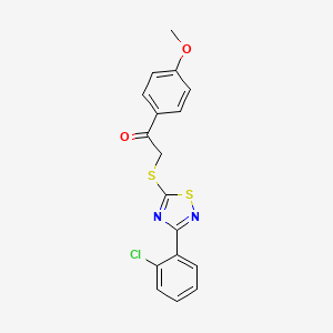 molecular formula C17H13ClN2O2S2 B2608064 2-((3-(2-Chlorophenyl)-1,2,4-thiadiazol-5-yl)thio)-1-(4-methoxyphenyl)ethanone CAS No. 864919-62-0