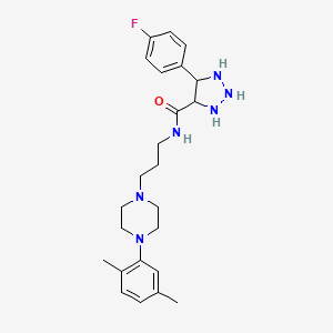 molecular formula C24H29FN6O B2608066 N-[3-[4-(2,5-dimethylphenyl)piperazin-1-yl]propyl]-5-(4-fluorophenyl)triazolidine-4-carboxamide CAS No. 2034445-23-1