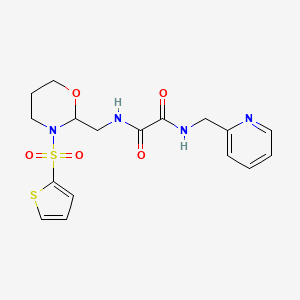 molecular formula C17H20N4O5S2 B2608084 N1-(pyridin-2-ylmethyl)-N2-((3-(thiophen-2-ylsulfonyl)-1,3-oxazinan-2-yl)methyl)oxalamide CAS No. 869072-11-7