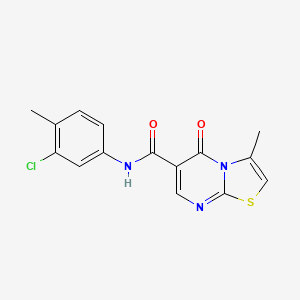 molecular formula C15H12ClN3O2S B2608086 N-(3-chloro-4-methylphenyl)-3-methyl-5-oxo-5H-[1,3]thiazolo[3,2-a]pyrimidine-6-carboxamide CAS No. 851945-85-2