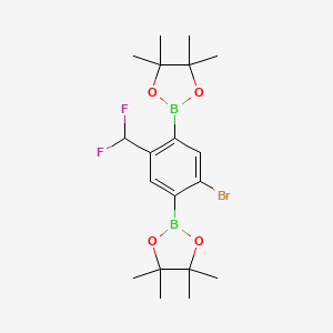 molecular formula C19H27B2BrF2O4 B2608089 5-Bromo-2-(difluoromethyl)-1,4-phenylenediboronic acid pinacol ester CAS No. 2377606-64-7