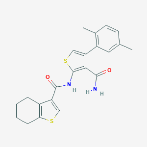 N-[3-carbamoyl-4-(2,5-dimethylphenyl)thiophen-2-yl]-4,5,6,7-tetrahydro-1-benzothiophene-3-carboxamide