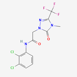molecular formula C12H9Cl2F3N4O2 B2608092 N-(2,3-dichlorophenyl)-2-(4-methyl-5-oxo-3-(trifluoromethyl)-4,5-dihydro-1H-1,2,4-triazol-1-yl)acetamide CAS No. 1421459-70-2