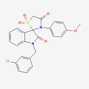 molecular formula C24H19ClN2O5S B2608102 1-(3-Chlorobenzyl)-3'-(4-methoxyphenyl)spiro[indoline-3,2'-thiazolidine]-2,4'-dione 1',1'-dioxide CAS No. 941955-09-5
