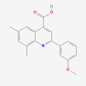 molecular formula C19H17NO3 B2608108 2-(3-甲氧基苯基)-6,8-二甲基喹啉-4-羧酸 CAS No. 492997-60-1