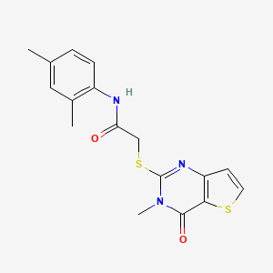 molecular formula C17H17N3O2S2 B2608115 N-(2,4-dimethylphenyl)-2-({3-methyl-4-oxo-3H,4H-thieno[3,2-d]pyrimidin-2-yl}sulfanyl)acetamide CAS No. 1111585-64-8