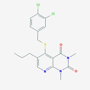 molecular formula C19H19Cl2N3O2S B2608118 5-((3,4-二氯苄基)硫代)-1,3-二甲基-6-丙基吡啶并[2,3-d]嘧啶-2,4(1H,3H)-二酮 CAS No. 899941-01-6