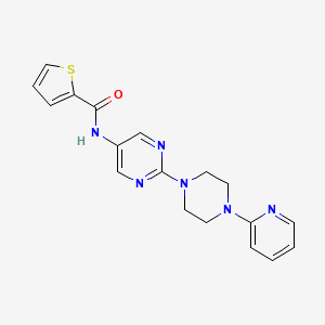 molecular formula C18H18N6OS B2608119 N-(2-(4-(吡啶-2-基)哌嗪-1-基)嘧啶-5-基)噻吩-2-甲酰胺 CAS No. 1396809-74-7