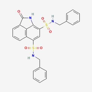 molecular formula C25H21N3O5S2 B2608130 N6,N8-dibenzyl-2-oxo-1,2-dihydrobenzo[cd]indole-6,8-disulfonamide CAS No. 442553-42-6