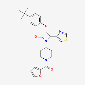 molecular formula C26H29N3O4S B2608133 3-(4-Tert-butylphenoxy)-1-[1-(furan-2-carbonyl)piperidin-4-yl]-4-(1,3-thiazol-4-yl)azetidin-2-one CAS No. 1209302-37-3