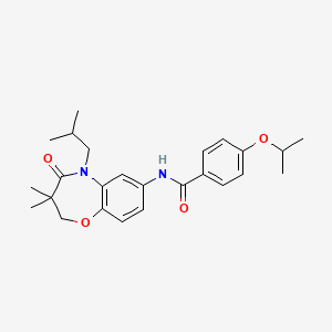 molecular formula C25H32N2O4 B2608141 N-(5-isobutyl-3,3-dimethyl-4-oxo-2,3,4,5-tetrahydrobenzo[b][1,4]oxazepin-7-yl)-4-isopropoxybenzamide CAS No. 921522-35-2
