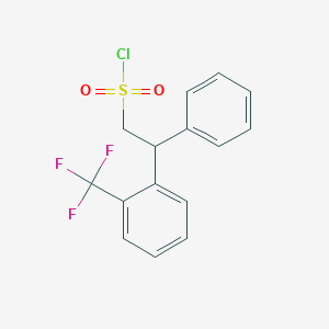 molecular formula C15H12ClF3O2S B2608150 2-[2-(Trifluoromethyl)phenyl]-2-phenylethylsulfonyl chloride CAS No. 885950-97-0