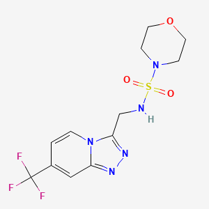 molecular formula C12H14F3N5O3S B2608151 N-((7-(trifluoromethyl)-[1,2,4]triazolo[4,3-a]pyridin-3-yl)methyl)morpholine-4-sulfonamide CAS No. 2034327-74-5