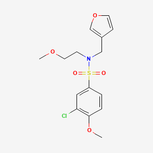 molecular formula C15H18ClNO5S B2608168 3-chloro-N-(furan-3-ylmethyl)-4-methoxy-N-(2-methoxyethyl)benzenesulfonamide CAS No. 1421512-73-3
