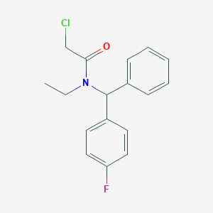 molecular formula C17H17ClFNO B2608173 2-Chloro-N-ethyl-N-[(4-fluorophenyl)-phenylmethyl]acetamide CAS No. 2411217-92-8