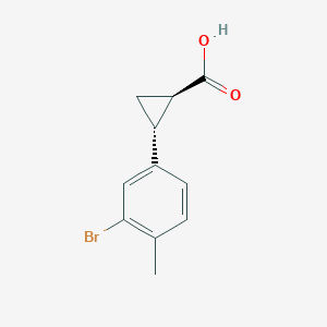 molecular formula C11H11BrO2 B2608184 (1R,2R)-2-(3-Bromo-4-methylphenyl)cyclopropane-1-carboxylic acid CAS No. 2227869-18-1