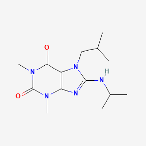 molecular formula C14H23N5O2 B2608185 7-异丁基-8-(异丙基氨基)-1,3-二甲基-1H-嘌呤-2,6(3H,7H)-二酮 CAS No. 941886-15-3