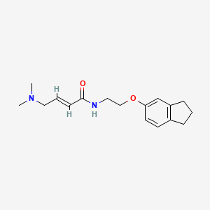 molecular formula C17H24N2O2 B2608187 (E)-N-[2-(2,3-Dihydro-1H-inden-5-yloxy)ethyl]-4-(dimethylamino)but-2-enamide CAS No. 2411326-25-3