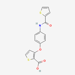 molecular formula C16H11NO4S2 B2608204 3-{4-[(2-Thienylcarbonyl)amino]phenoxy}-2-thiophenecarboxylic acid CAS No. 900015-28-3