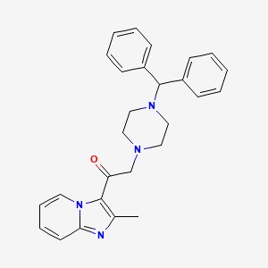 molecular formula C27H28N4O B2608210 2-(4-二苯甲基哌嗪基)-1-(2-甲基咪唑并[1,2-a]吡啶-3-基)-1-乙酮 CAS No. 383148-03-6