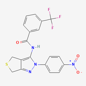 N-[2-(4-nitrophenyl)-4,6-dihydrothieno[3,4-c]pyrazol-3-yl]-3-(trifluoromethyl)benzamide