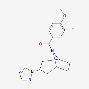 ((1R,5S)-3-(1H-pyrazol-1-yl)-8-azabicyclo[3.2.1]octan-8-yl)(3-fluoro-4-methoxyphenyl)methanone