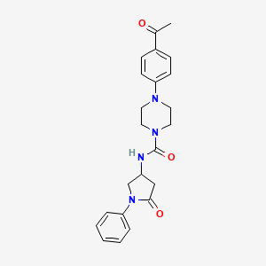 4-(4-acetylphenyl)-N-(5-oxo-1-phenylpyrrolidin-3-yl)piperazine-1-carboxamide