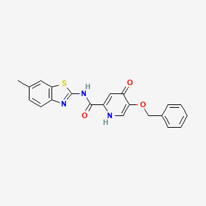 5-(benzyloxy)-4-hydroxy-N-(6-methyl-1,3-benzothiazol-2-yl)pyridine-2-carboxamide