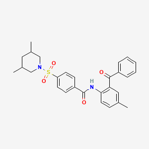 N-(2-benzoyl-4-methylphenyl)-4-(3,5-dimethylpiperidin-1-yl)sulfonylbenzamide
