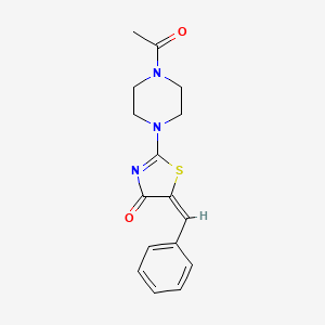 molecular formula C16H17N3O2S B2608244 (E)-2-(4-乙酰哌嗪-1-基)-5-苯亚甲基噻唑-4(5H)-酮 CAS No. 304889-76-7
