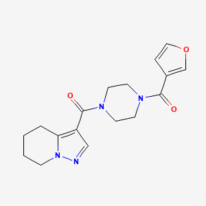 molecular formula C17H20N4O3 B2608249 (4-(Furan-3-carbonyl)piperazin-1-yl)(4,5,6,7-tetrahydropyrazolo[1,5-a]pyridin-3-yl)methanone CAS No. 2034245-78-6