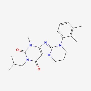 molecular formula C21H27N5O2 B2608251 9-(2,3-二甲苯基)-3-异丁基-1-甲基-6,7,8,9-四氢嘧啶并[2,1-f]嘌呤-2,4(1H,3H)-二酮 CAS No. 923437-72-3
