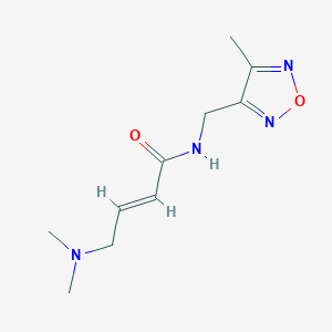 molecular formula C10H16N4O2 B2608257 (E)-4-(Dimethylamino)-N-[(4-methyl-1,2,5-oxadiazol-3-yl)methyl]but-2-enamide CAS No. 2411338-06-0