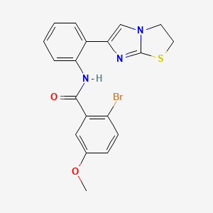 molecular formula C19H16BrN3O2S B2608262 2-bromo-N-(2-(2,3-dihydroimidazo[2,1-b]thiazol-6-yl)phenyl)-5-methoxybenzamide CAS No. 2034615-83-1