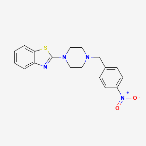 molecular formula C18H18N4O2S B2608282 2-[4-(4-Nitrobenzyl)piperazino]-1,3-benzothiazole CAS No. 478076-98-1