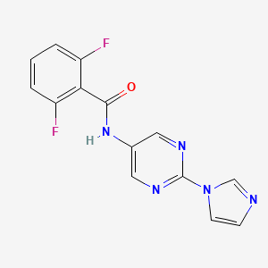 molecular formula C14H9F2N5O B2608289 N-(2-(1H-imidazol-1-yl)pyrimidin-5-yl)-2,6-difluorobenzamide CAS No. 1421508-95-3