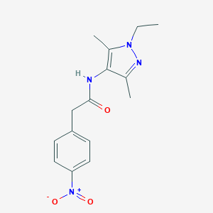 N-(1-ethyl-3,5-dimethyl-1H-pyrazol-4-yl)-2-{4-nitrophenyl}acetamide