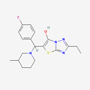molecular formula C19H23FN4OS B2608298 2-Ethyl-5-((4-fluorophenyl)(3-methylpiperidin-1-yl)methyl)thiazolo[3,2-b][1,2,4]triazol-6-ol CAS No. 887218-80-6