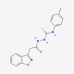 molecular formula C17H16N4O2S B2608301 2-[2-(1,2-benzisoxazol-3-yl)acetyl]-N-(4-methylphenyl)-1-hydrazinecarbothioamide CAS No. 861206-84-0