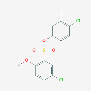 molecular formula C14H12Cl2O4S B2608304 4-Chloro-3-methylphenyl 5-chloro-2-methoxybenzene-1-sulfonate CAS No. 893668-81-0