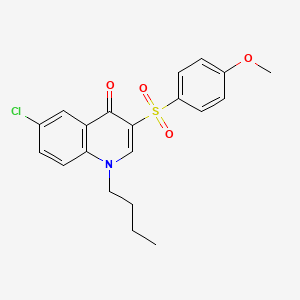 molecular formula C20H20ClNO4S B2608311 1-丁基-6-氯-3-((4-甲氧苯基)磺酰基)喹啉-4(1H)-酮 CAS No. 899214-45-0