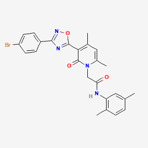 molecular formula C25H23BrN4O3 B2608318 2-(3-(3-(4-bromophenyl)-1,2,4-oxadiazol-5-yl)-4,6-dimethyl-2-oxopyridin-1(2H)-yl)-N-(2,5-dimethylphenyl)acetamide CAS No. 1358314-83-6