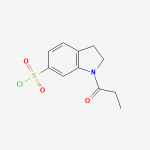 molecular formula C11H12ClNO3S B2608323 1-propanoyl-2,3-dihydro-1H-indole-6-sulfonyl chloride CAS No. 1315366-35-8