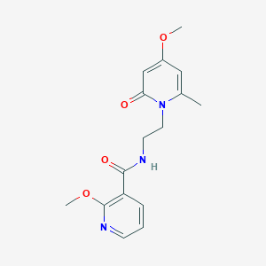 molecular formula C16H19N3O4 B2608335 2-甲氧基-N-(2-(4-甲氧基-6-甲基-2-氧代吡啶-1(2H)-基)乙基)烟酰胺 CAS No. 1904202-15-8