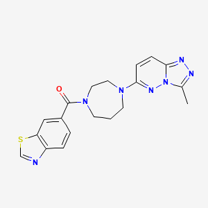 molecular formula C19H19N7OS B2608350 1,3-Benzothiazol-6-yl-[4-(3-methyl-[1,2,4]triazolo[4,3-b]pyridazin-6-yl)-1,4-diazepan-1-yl]methanone CAS No. 2310125-12-1