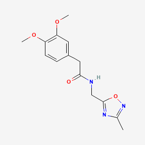 molecular formula C14H17N3O4 B2608353 2-(3,4-二甲氧基苯基)-N-((3-甲基-1,2,4-恶二唑-5-基)甲基)乙酰胺 CAS No. 1235141-79-3