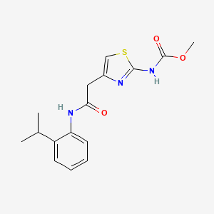 molecular formula C16H19N3O3S B2608361 Methyl (4-(2-((2-isopropylphenyl)amino)-2-oxoethyl)thiazol-2-yl)carbamate CAS No. 946313-96-8